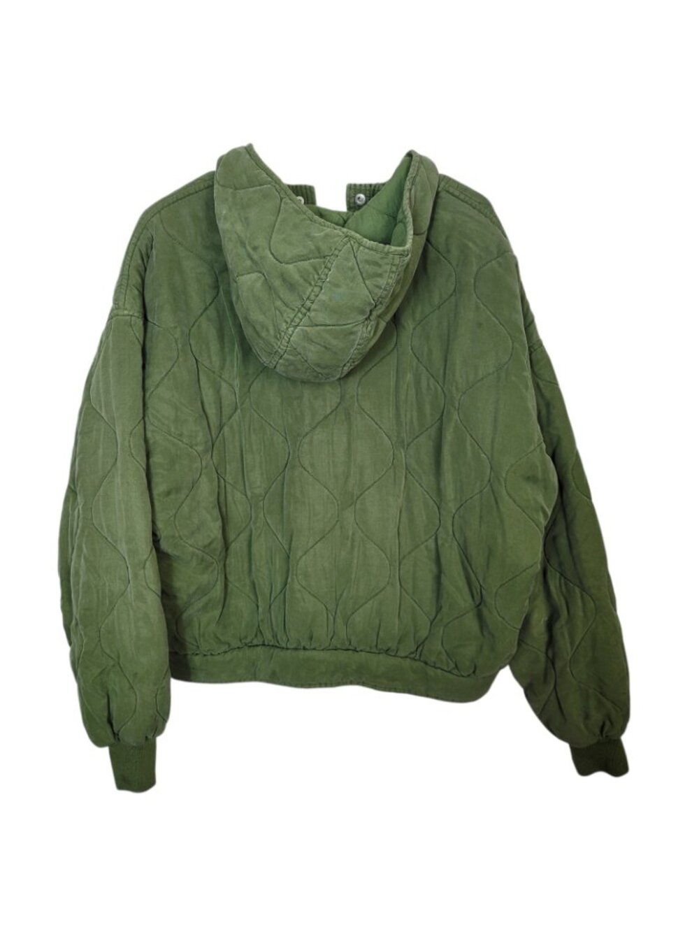 BlankNYC Hooded Quilted Jacket Snap Front Closure Side Slant Pockets Size MED - Picture 5 of 13